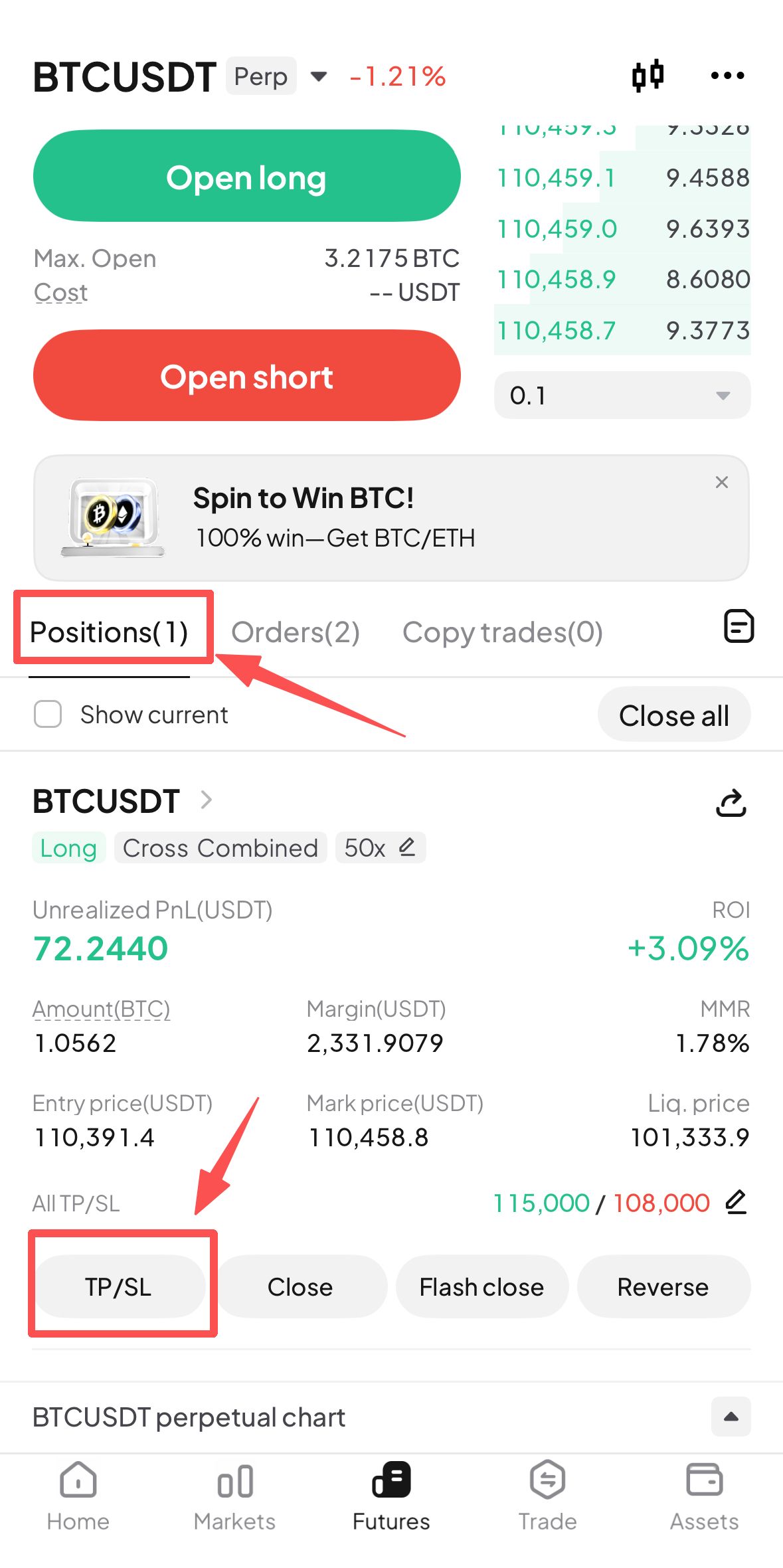 WEEX: Position Take Profit and Stop Loss Feature